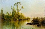 Charles-francois Daubigny Famous Paintings - Les Iles Vierges a Bezons